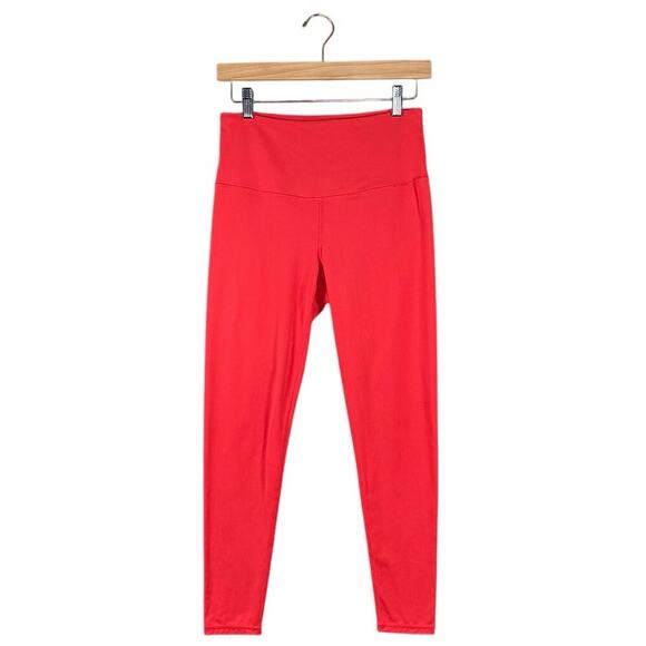 prAna Layna 7/8 High Rise Leggings Coral Red Yoga Pants Pilates | Women’s Medium - Picture 2 of 8